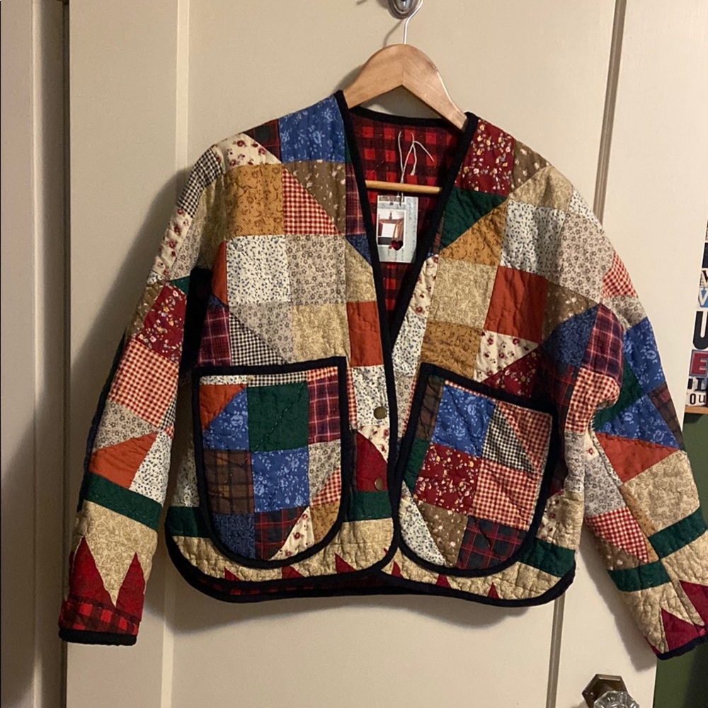 Patchwork Quilted Jacket - Multicolor
